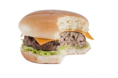Hamburger with bite 스톡 사진