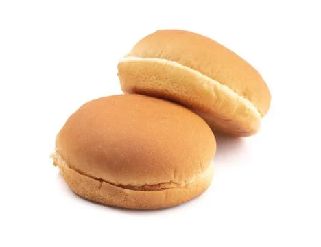 Hamburger Bun on a White Background Stock Photos