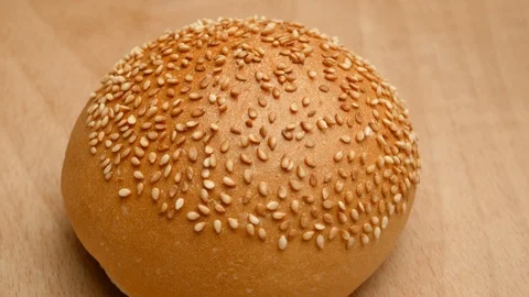 Hamburger buns on the table. Stock Footage 107620014