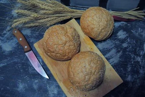 Hamburger buns, wheat Stock-Fotos