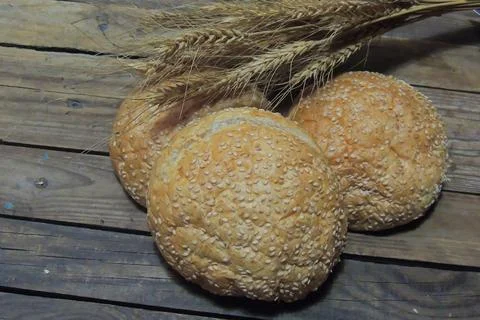 Hamburger buns, wheat Foto stock