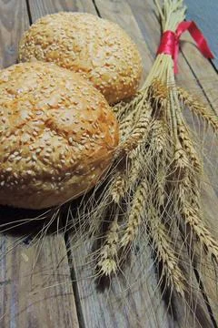 Hamburger buns, wheat Foto stock