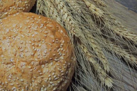 Hamburger buns, wheat Foto stock
