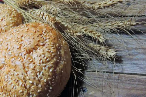 Hamburger buns, wheat Foto stock