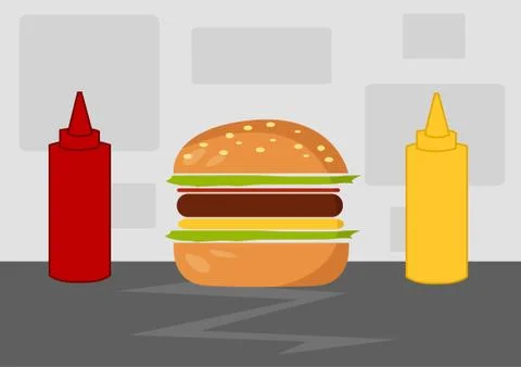 Hamburger Cartoon Vector Illustration Stock Illustration