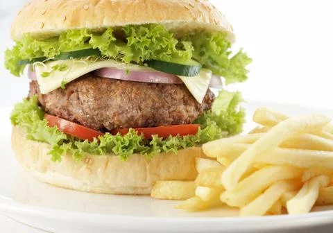Hamburger with cheese Stock Photos