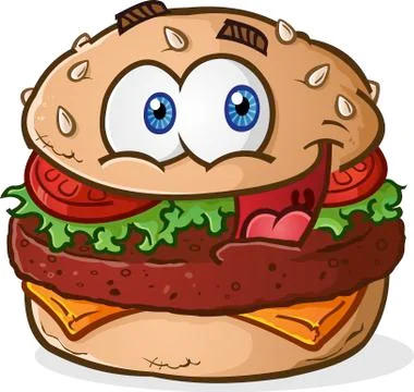 Hamburger Cheeseburger Cartoon Stock Illustration