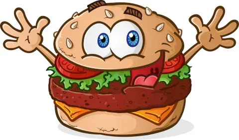 Hamburger Cheeseburger Cartoon Stock Illustration