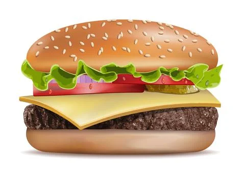 Hamburger. Classic Burger Stock Illustration