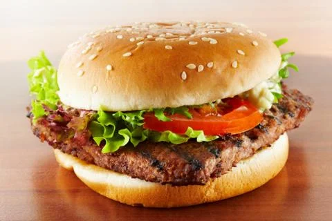 Hamburger closeup Stock Photos