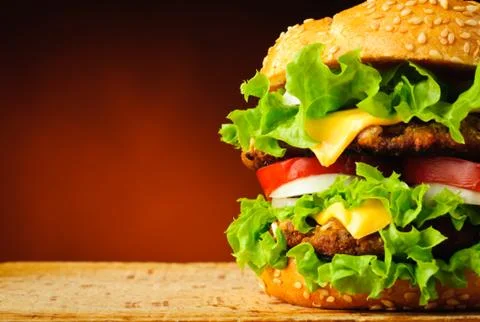 Hamburger closeup Stock Photos