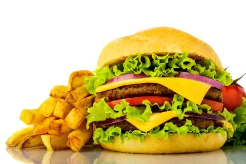 Hamburger closeup Stock Photos