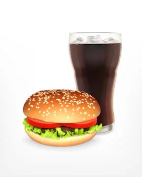 Hamburger with cola Illustrazione stock