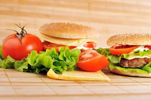 Hamburger with cutlet Foto stock