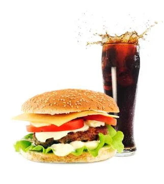 Hamburger with cutlet Stock Photos