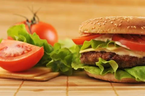 Hamburger with cutlet Foto stock