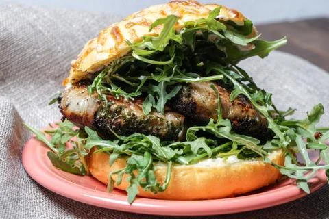 Hamburger for dinner Stock Photos