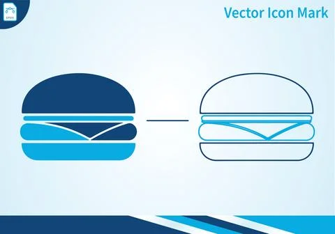 Hamburger fast food icon with solid and stroke line style. Stock-Illustration
