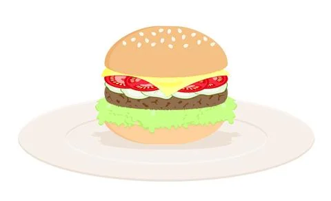 Hamburger. Fast food. Illustrazione stock