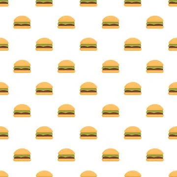 Hamburger fast food pattern seamless background illustration Stock Illustration