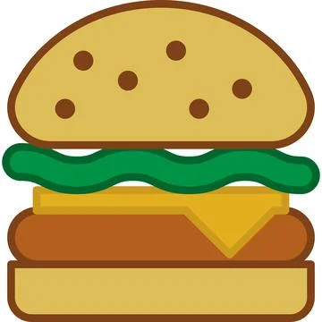 Hamburger Filled Outline Icon Vector Stock Illustration