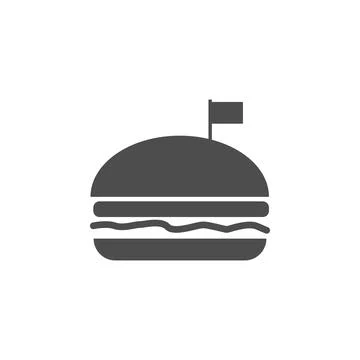 A hamburger with a flag icon. Elements of web icon. Premium quality graphic Illustrazione stock