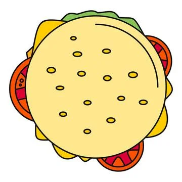 Hamburger flat design illustration top view concept Stock Illustration