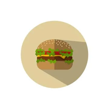 Hamburger flat design vector Stock Illustration