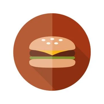 Hamburger flat icon Stock Illustration
