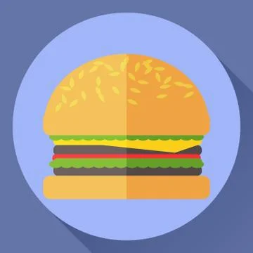 Hamburger flat vector icon Stock Illustration