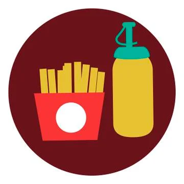Hamburger fries Stock Illustration