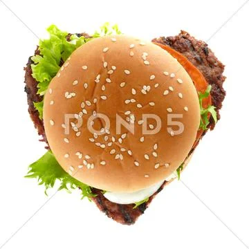 Hamburger heart Stock Photos