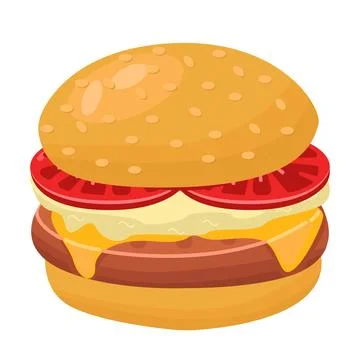 Hamburger icon. Cartoon of hamburger vector icon for web design isolated Stock Illustration
