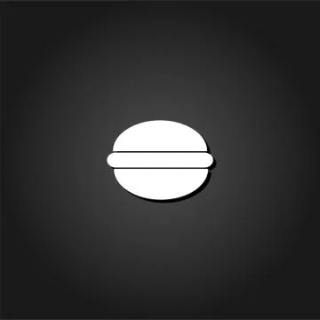 Hamburger icon flat. Illustrazione stock