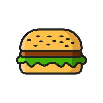 Hamburger icon vector design template in white background Illustrazione stock