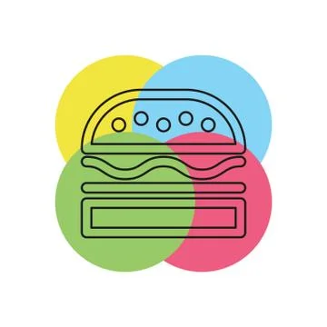 Hamburger icon - vector fast food sign symbol Stock Illustration