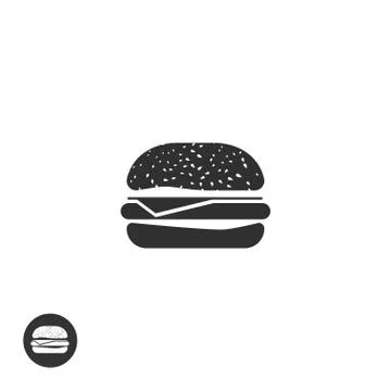 Hamburger icon vector isolated, burger pictogram symbol Stock Illustration