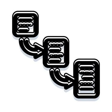 Hamburger icons chaining as a flowing process 스톡 일러스트