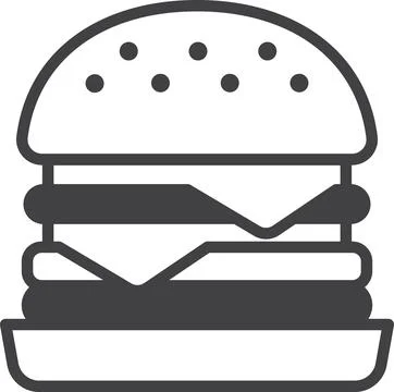 Hamburger illustration in minimal style Stock Illustration