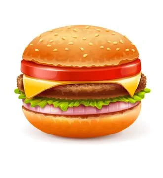 Hamburger isolated on white background 스톡 일러스트