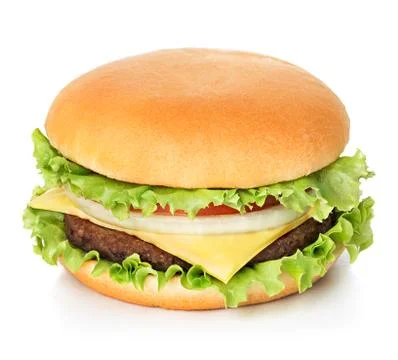 Hamburger isolated on white background Stock Photos