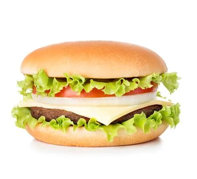 Hamburger isolated on white background Stock Photos