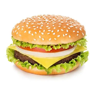Hamburger isolated on white background Stock Photos
