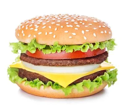 Hamburger isolated on white background Stock Photos