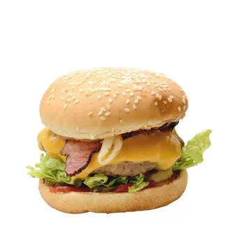 Hamburger isolated on a white background 스톡 사진