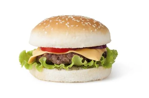 Hamburger isolated on white background Stock Photos
