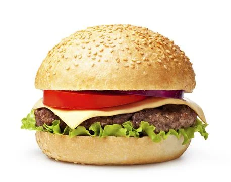 Hamburger isolated on white background Stock Photos