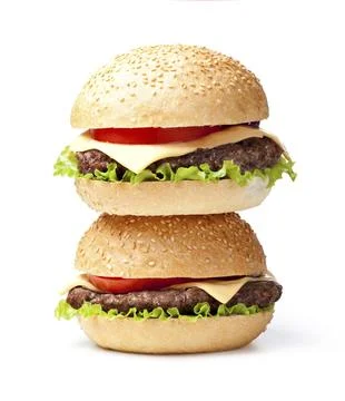 Hamburger isolated on white background Stock Photos
