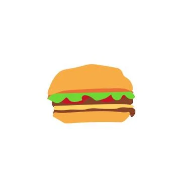 Hamburger isolated on white background. Vector illustration. Stock Illustration