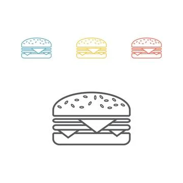 Hamburger. Line icon. Vector sign for web graphics. Stock Illustration